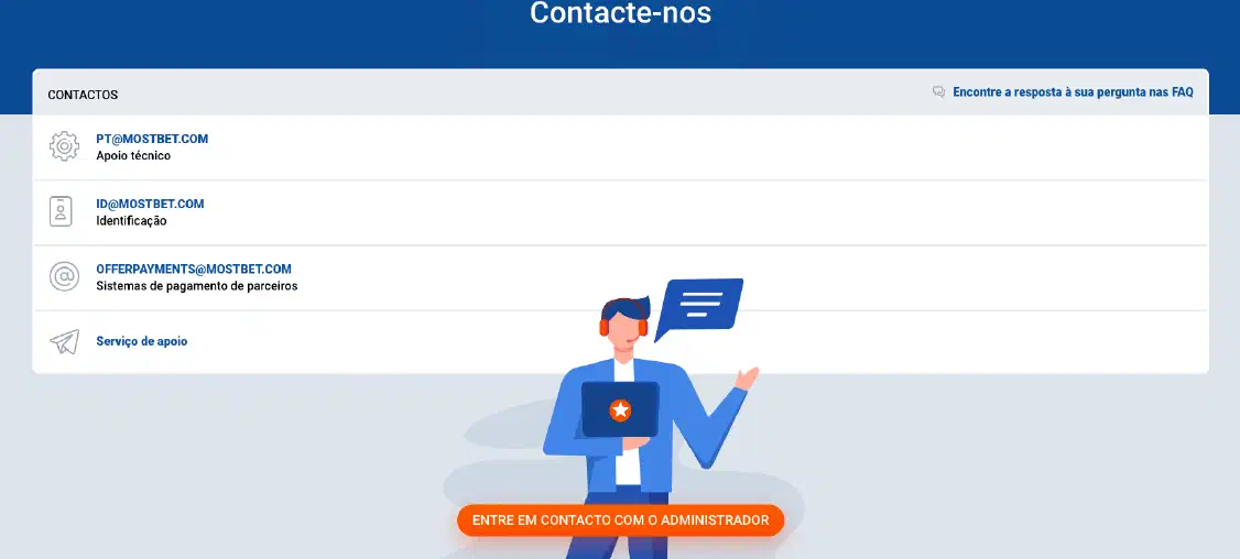 Contacto casino MostBet PT